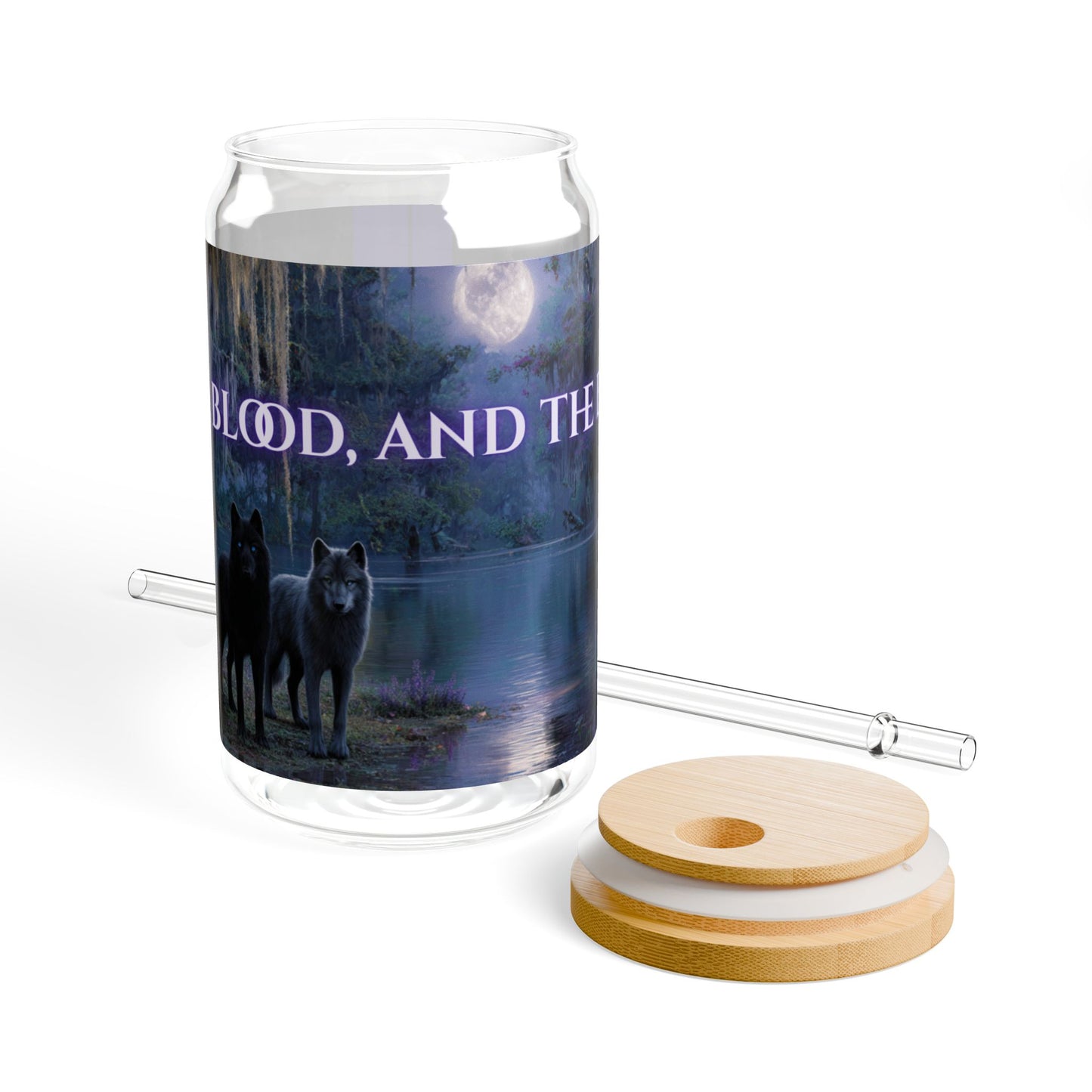 Lily Grace's - Books, Blood, and the Bayou – 16oz Sipper Glass with Lid & Straw
