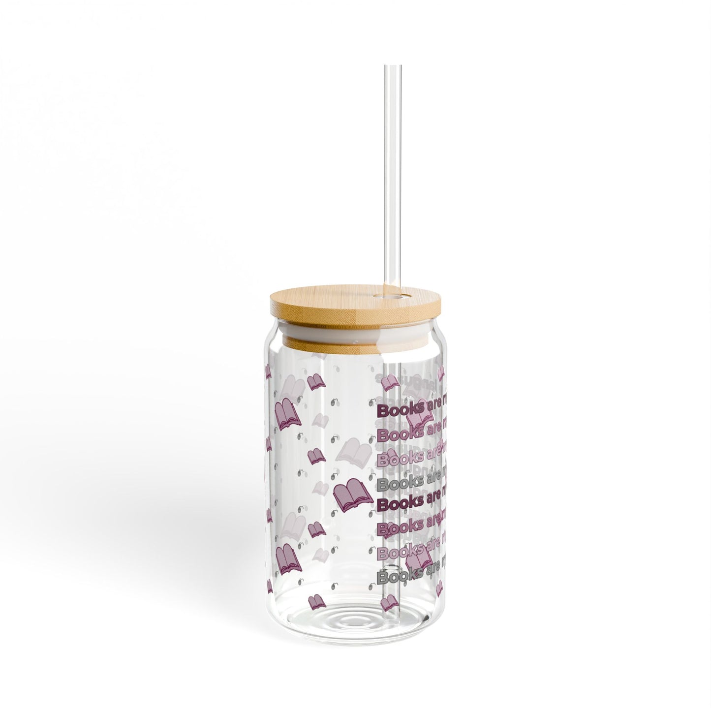 π Books Are My Love Language β 16oz Sipper Glass with Bamboo Lid & Straw