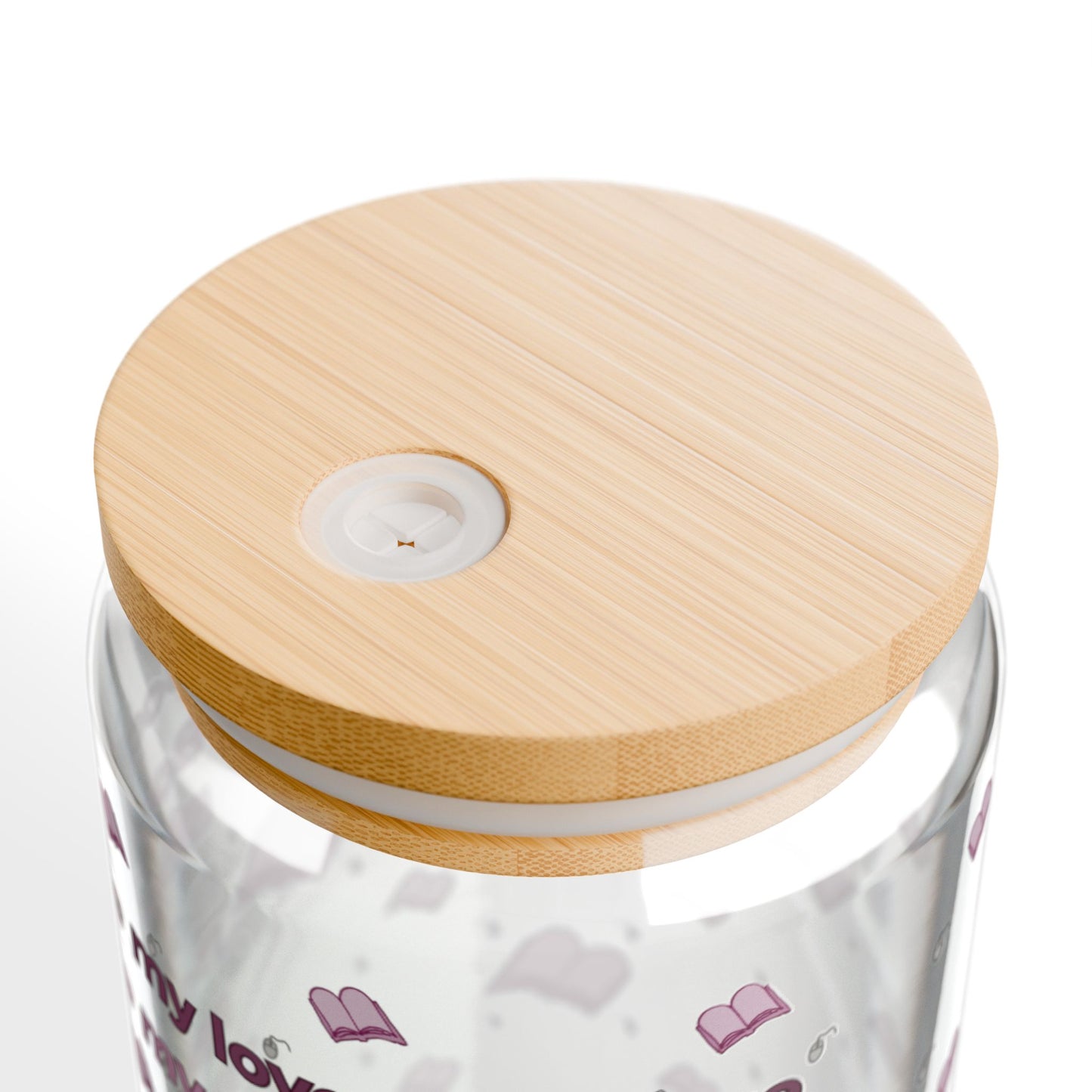 π Books Are My Love Language β 16oz Sipper Glass with Bamboo Lid & Straw