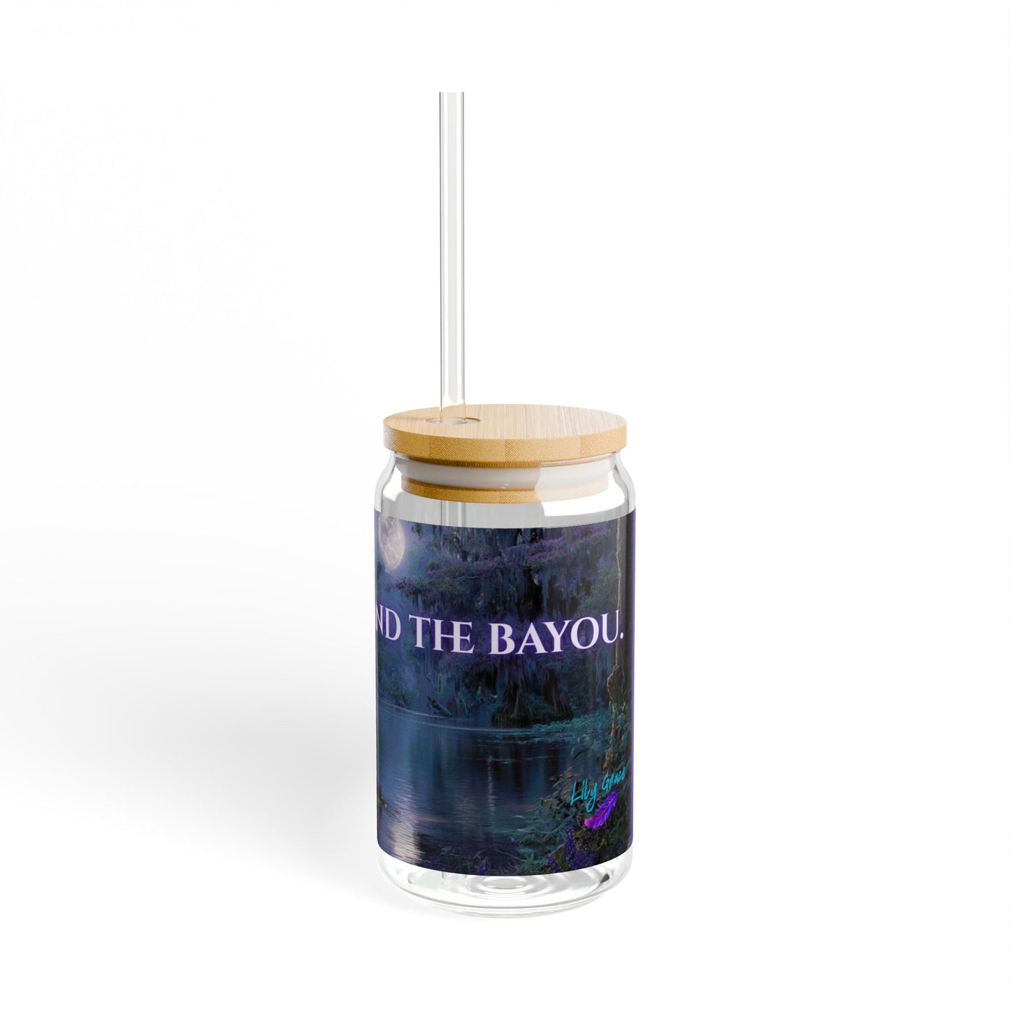 Lily Grace's - Books, Blood, and the Bayou – 16oz Sipper Glass with Lid & Straw