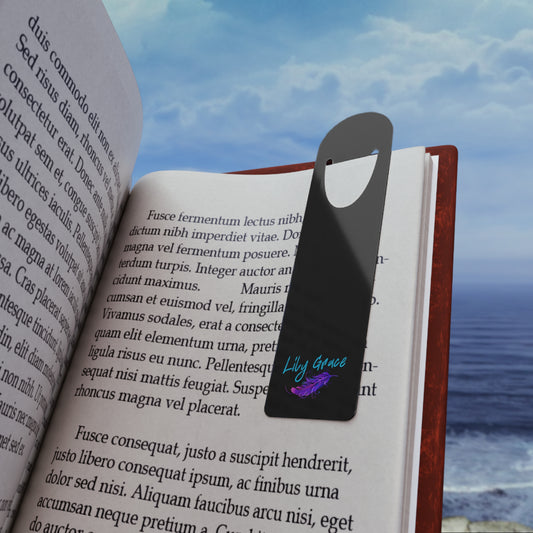 Lily Grace Aluminum Bookmark - Signature Feather