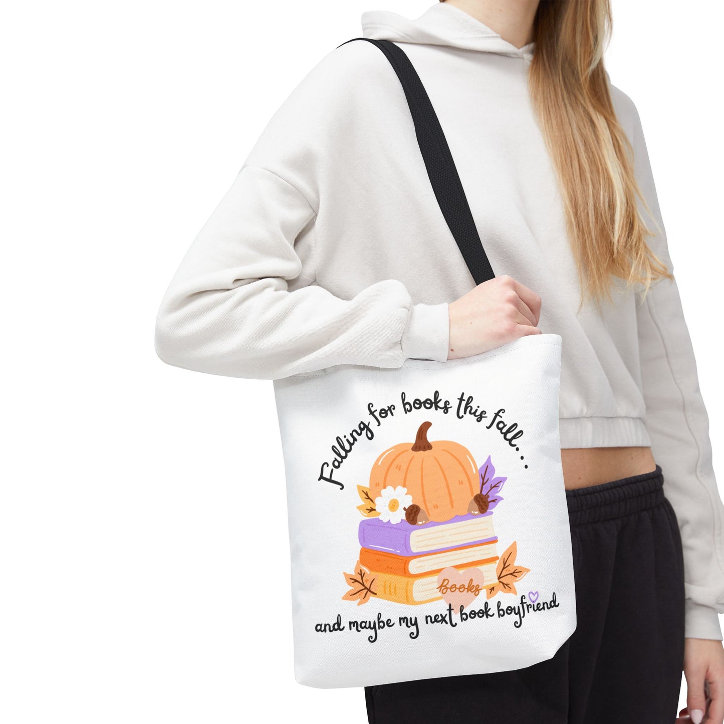 Falling for Books This Fall Tote Bag – Cozy Autumn Book Lover’s Tote