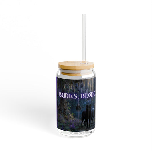 Lily Grace's - Books, Blood, and the Bayou – 16oz Sipper Glass with Lid & Straw