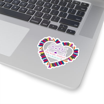 The Indie Author Bookstore Heart Sticker – Book Lover Vinyl Kiss-Cut Design