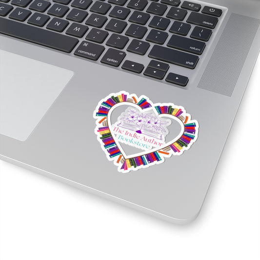 The Indie Author Bookstore Heart Sticker – Book Lover Vinyl Kiss-Cut Design