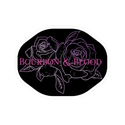 Bourbon & Blood Rose Sticker — Gothic Floral Kiss-Cut Decal