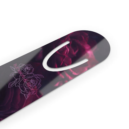 Floral Bookmark — Lily R. Steele’s Bourbon & Blood Dark Rose Metal Bookmark