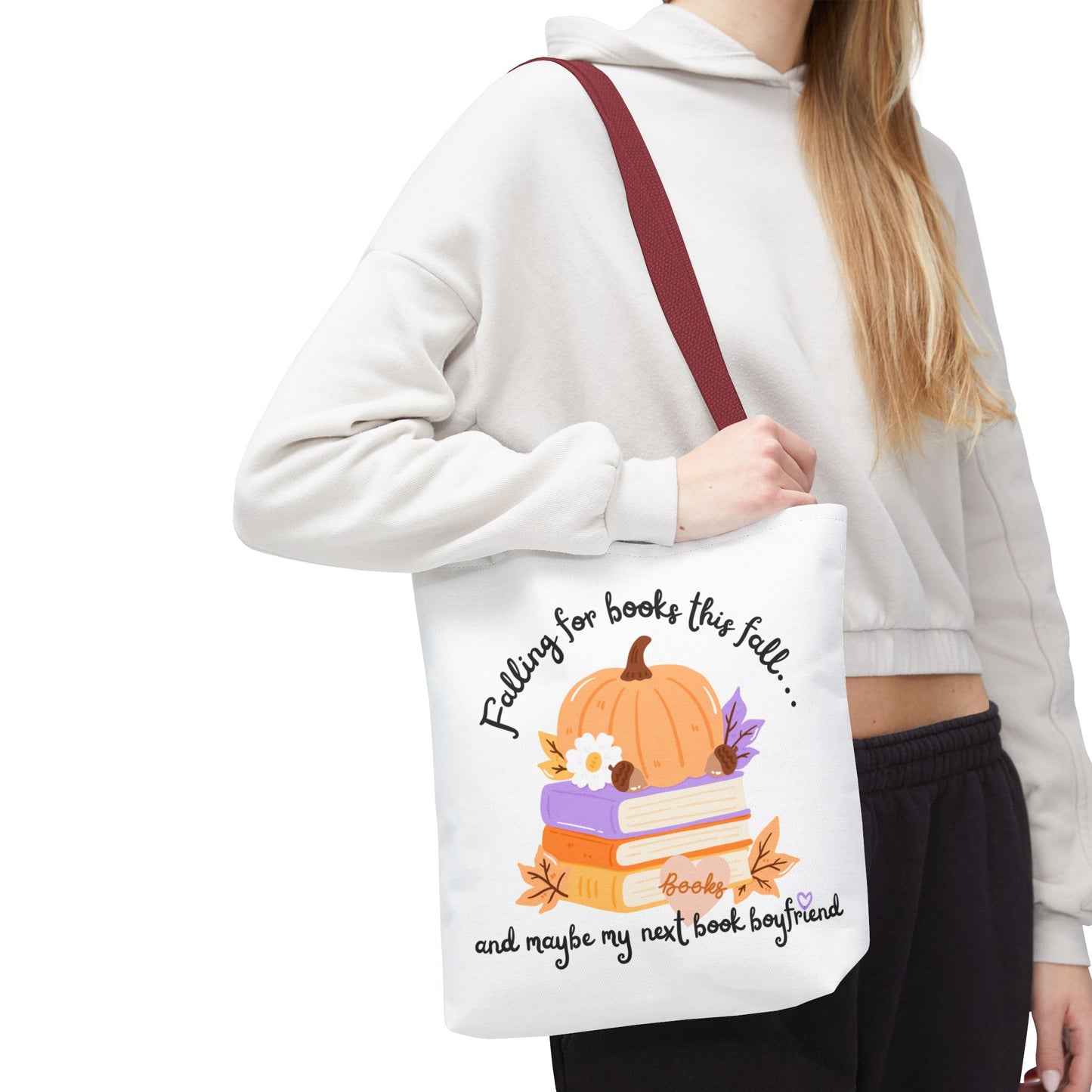 Falling for Books This Fall Tote Bag – Cozy Autumn Book Lover’s Tote