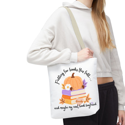 Falling for Books This Fall Tote Bag – Cozy Autumn Book Lover’s Tote