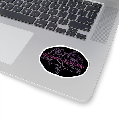 Bourbon & Blood Rose Sticker — Gothic Floral Kiss-Cut Decal