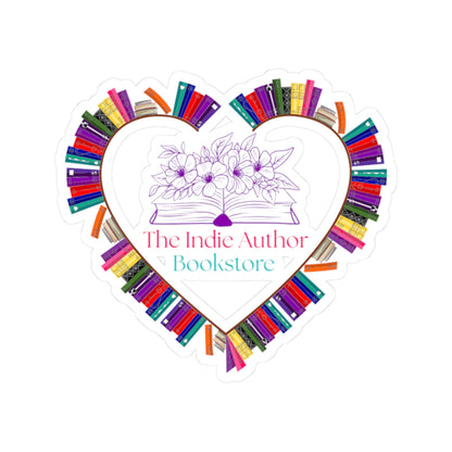 The Indie Author Bookstore Heart Sticker – Book Lover Vinyl Kiss-Cut Design