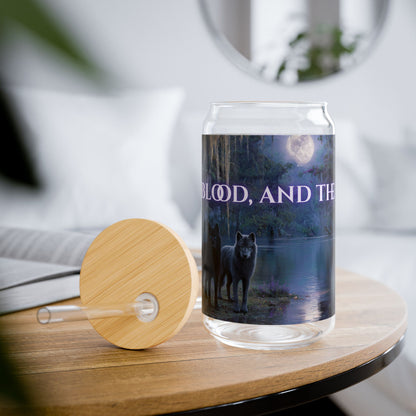 Lily Grace's - Books, Blood, and the Bayou – 16oz Sipper Glass with Lid & Straw